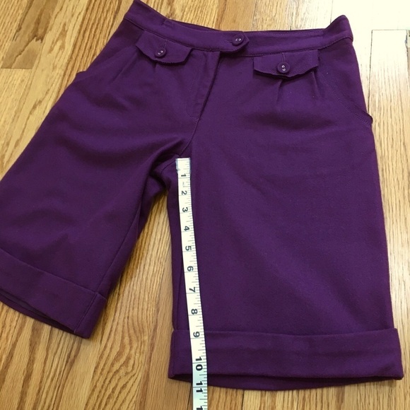Vintage 90's Purple Wool blend 10 inches Suit short - Picture 13 of 16